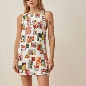 Reformation Jessi linen dress in COMIC BOOK PATTERN